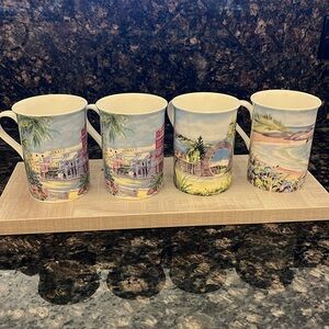 Carole Holding Studios Bermuda Mugs in Fine Bone China set of 4